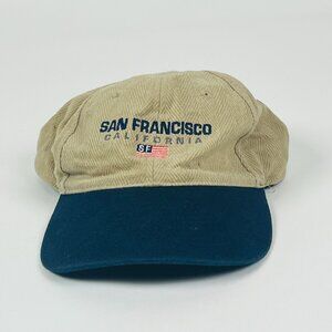 Vintage Headshots Beige & Navy San Francisco California Baseball Cap